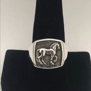 David Yurman Petrvs Horse Signet Ring in Sterling Silver Sz 10